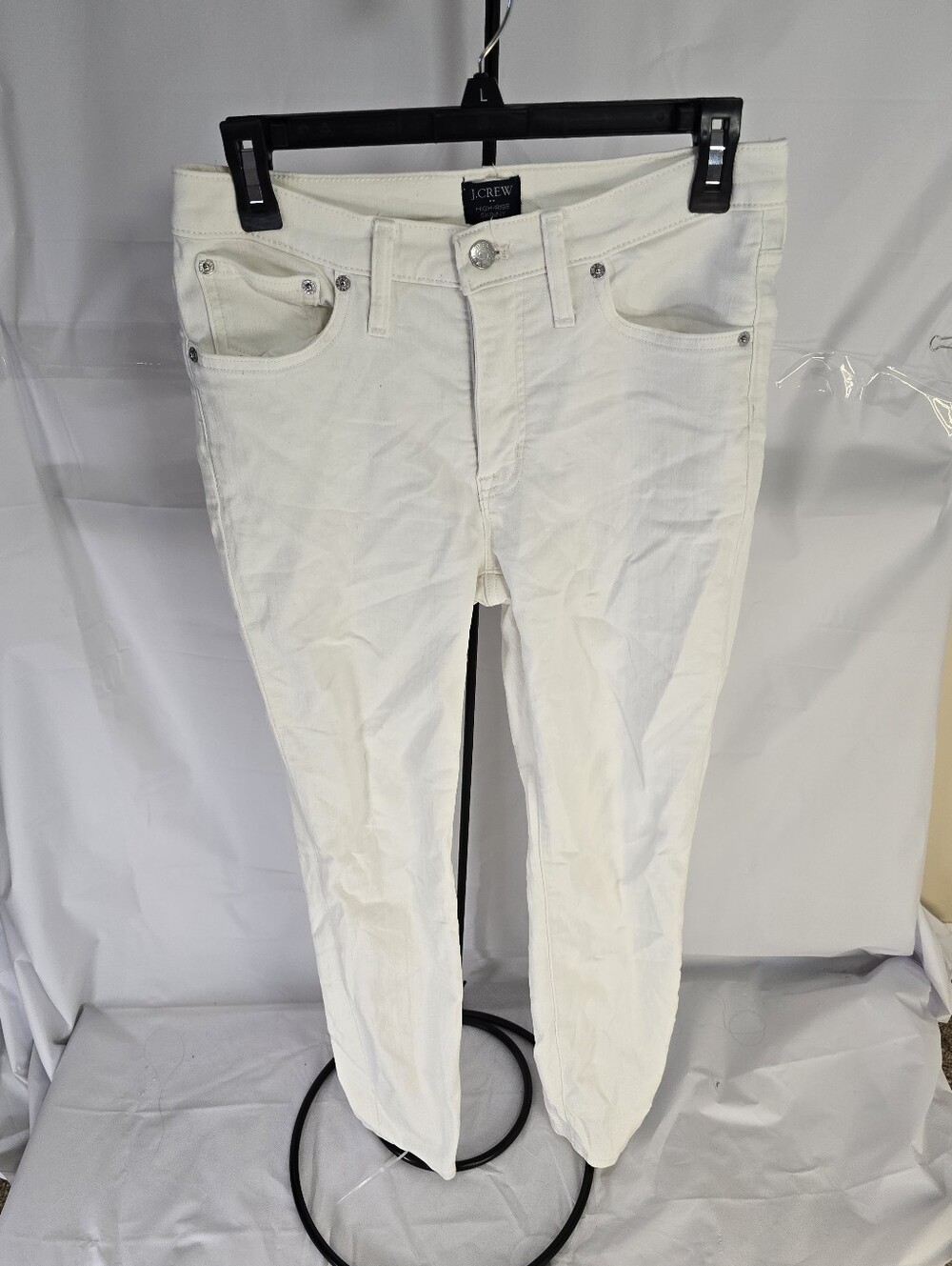J.Crew Factory Womens 28 High Rise Skinny Jeans White Denim Pants AK526